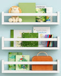 White Nursery Floating Book Shelves, Wall Bookshelf by Harwaya