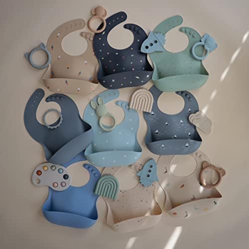 mushie Silicone Baby Bib | Adjustable Fit Waterproof Bibs - Image 6