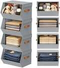 Stackable Closet Organizers and Storage Bins, Open Front Closet Shelf Organizer by DiMJ
