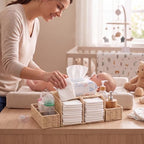 Large Wicker Diaper Caddy Changing Table Organizer - Image 4