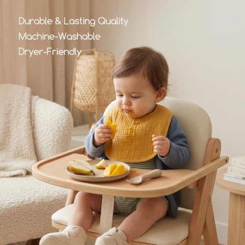 6-Pack Muslin Baby Bibs for Drooling & Teething, Absorbent Bib - Image 6
