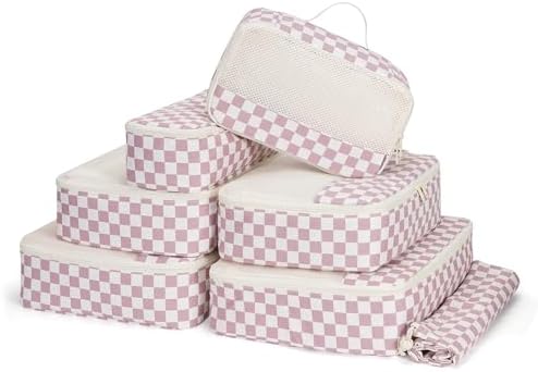 Narwey 7 Set Checkered Packing Cubes by Narwey