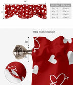 Red Valentine's Day Blackout Tie Up Valance Curtains - Image 6