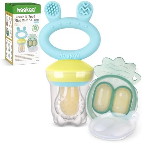Haakaa Baby Fruit Food Feeder & Mini Freezer Nibble Tray Combo, Breastmilk by haakaa