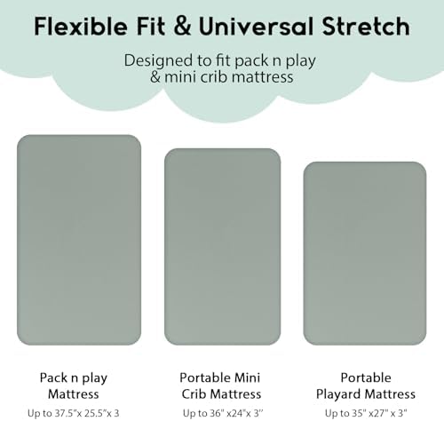 Yoofoss 2-Pack Pack and Play Sheets Fitted 38x26 - Image 3