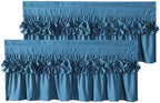 HIG 2 Pack Dusty Blue Ruffle Handcrafted Window Valances by HIG