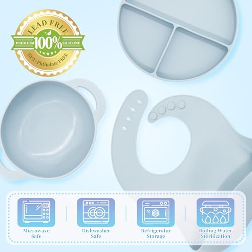 Silicone Baby Feeding Set 10 Pcs, Baby Led Weaning Supplies, Baby Feeding - Image 3
