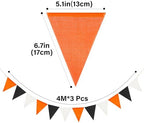 G2PLUS Halloween Bunting Pennant Banners Triangle Flag Black Orange - Image 2