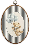 SONMYSULIL Blue Bear Nursery Wall Art Decor, Boys Girls Room Oval Wall Hanging by Unknown