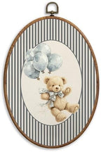 SONMYSULIL Blue Bear Nursery Wall Art Decor, Boys Girls Room Oval Wall Hanging by Unknown
