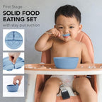 Silicone Baby Feeding Set Whimsy Blue Infant Tableware Collection - Image 5