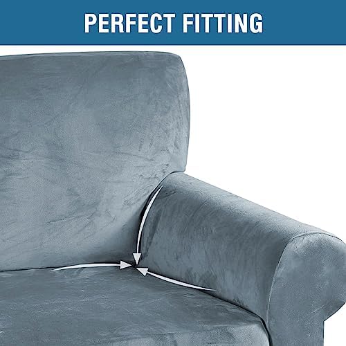 H.VERSAILTEX Stretch Velvet Armchair Cover Couch Covers 1 Cushion Chair - Image 4
