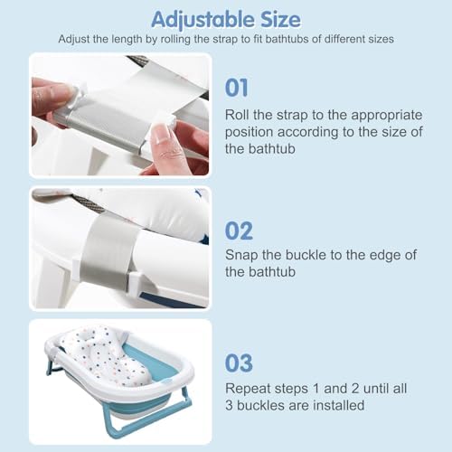 Colorlife Baby Bath Seat Support Net Infant Bathing Seat Support Mat, - Image 5