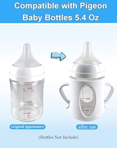 Silicone Sleeves for Pigeon Glass Bottles – 2 Pack Baby Bottle Sleeve - Image 2
