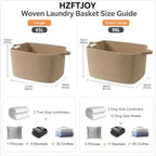 65L Large Laundry Basket with Handles, Woven Blanket Basket - Image 2