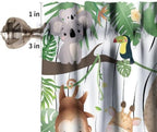 Kids Forest Animal Valance Curtains Cartoon Tree Bird Elephant Giraffe Lion - Image 3