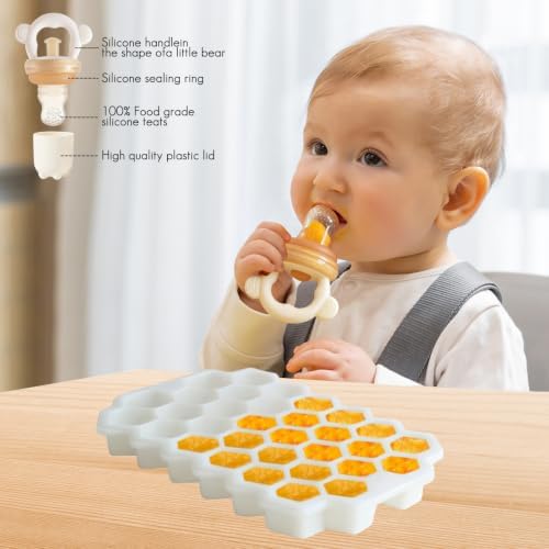 Silicone Baby Feeding Set, Divided Plate, Training Cup, Fruit Feeder & Freezer - Image 6