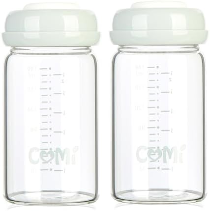 COMI Wide Neck Glass Breastmilk Collection n Storage Bottle, 6oz by COMI