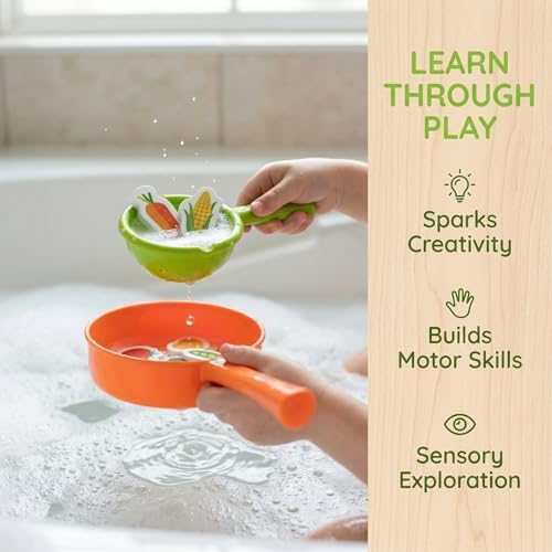 Scoop, Stir & Play Toddler Bath Toy | Floating Foam Veggies, Ladle - Image 5
