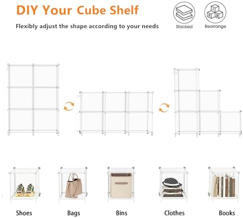 AWTATOS Cube Storage Organizer, Closet Organizers, 6 Cube Shelf - Image 6
