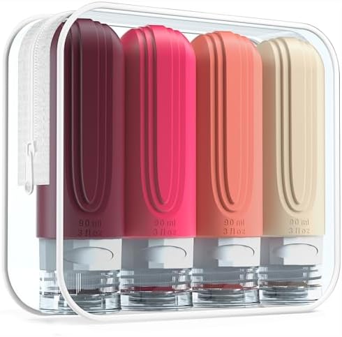Mrsdry Travel Bottles for Toiletries, Tsa Approved 3oz Travel Size Containers by Mrsdry