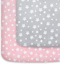 Pack and Play Sheets Girl, Mini Crib Sheets, Stretchy Playard Fitted Sheet by Moonsea