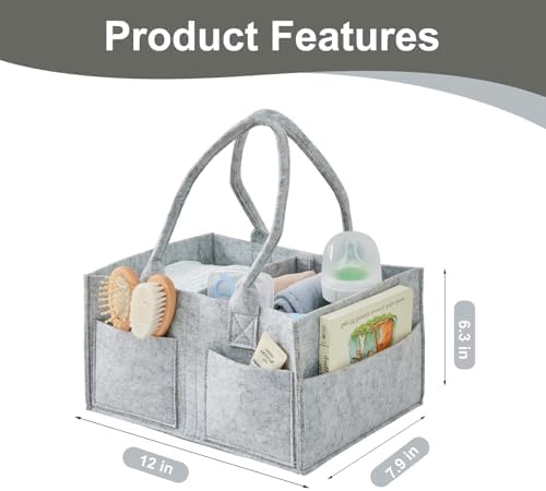 Upgraded Baby Diaper Caddy Organizer, Portable Nursery Storage Bin - Image 4