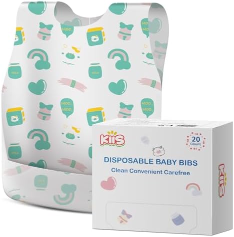 KIIS Disposable Baby Bibs, Waterproof Smock Bibs, Full Coverage by KIIS