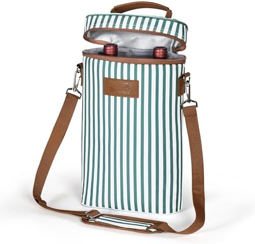 Tirrinia 2 Bottle Insulated Wine Tote Carrier Bag by Tirrinia