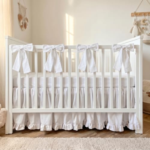 Smoothnovelty White Crib Bed Skirts by SmoothNovelty