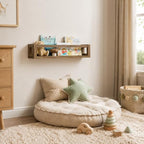 3 Pack 24 Inch Nursery Book Shelves, Solid Wood Floatingshelf, Walnut Brown - Image 3