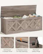 Homleke 47.2" Extra-Large Wooden Storage Chest, Farmhouse Storage Bench - Image 6