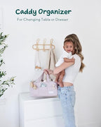 Lily Miles Baby Diaper Caddy Organizer, Quilted Nursery Storage Organizer - Image 6