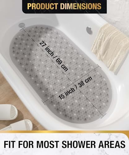 HITSLAM Non Slip Bathtub Mat, 27x15 Inch Bath Mat - Image 5
