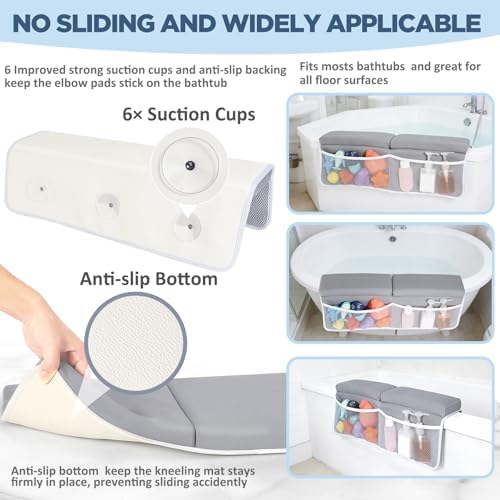 beiens Bath Kneeler and Elbow Rest Pad Set, 1.5 Inch Thick Memory Foam Mat - Image 3