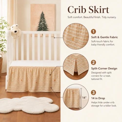 Crib Skirt with Platform, Ruffled Wave Design Baby Bed Skirt - Image 4