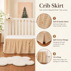 Crib Skirt with Platform, Ruffled Wave Design Baby Bed Skirt - Image 4