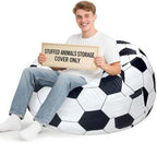 Lukeight Soccer Stuffed Animal Storage Bean Bag Chair Cover by Lukeight