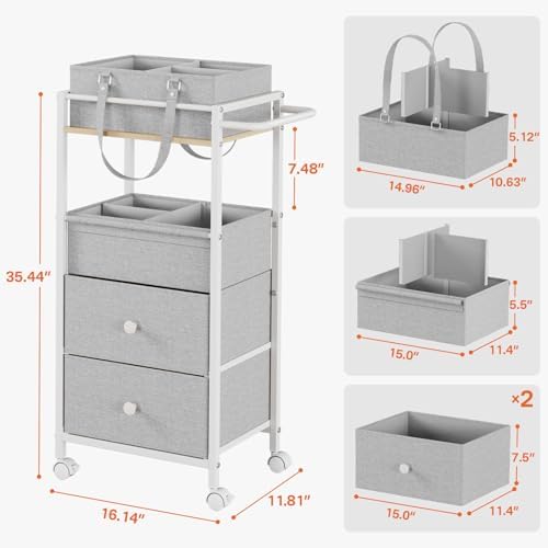 3In1 Modanais Baby Diaper Caddy Organizer Cart - Image 2
