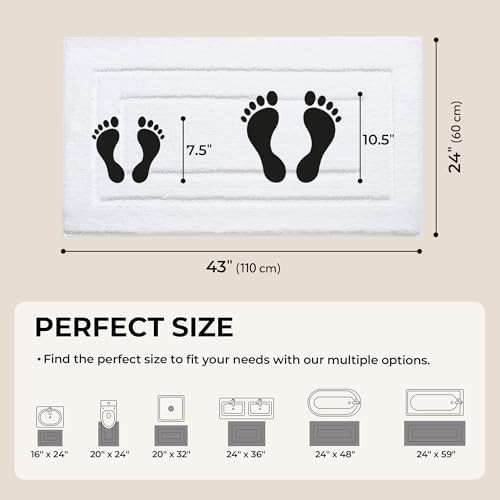 GRANNY SAYS White Bathroom Rug 24" x 43", Non-Slip Microfiber Bath Mat - Image 2