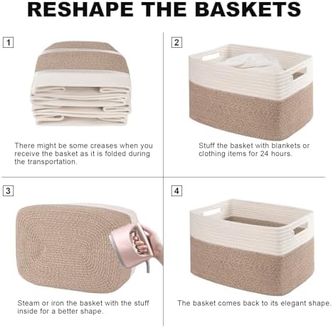 4 Pack Storage Baskets for Organizing, Woven Baskets for Shelves - Image 6