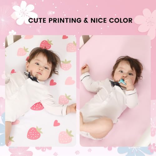Pack and Play Sheets Fitted, Mini Crib Sheets 38x26 Inch - Image 5
