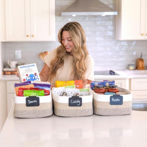 Woven Rope Baskets for Organizing, 3 Pack, 15.5 x 11 x 5.5" Storage Bins - Image 4
