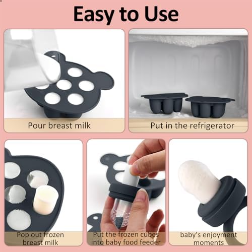 JEXFUN Silicone Baby Food Feeders + Freezer Tray - Image 3