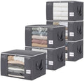 Blanket Storage Bags 6 Pack 90L Clothes Closet Organizer Containers PE by YGEOMER