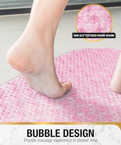 HITSLAM Oval Bath Mat for Tub, 27x15 Inch Bubble Bathtub Mat Non Slip, Machine - Image 3