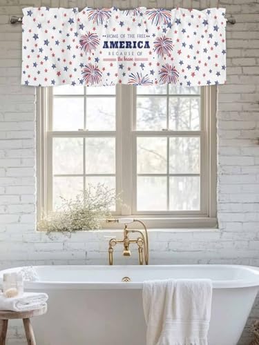 Vandarllin 4th of July Kitchen Curtains Valances - Image 6