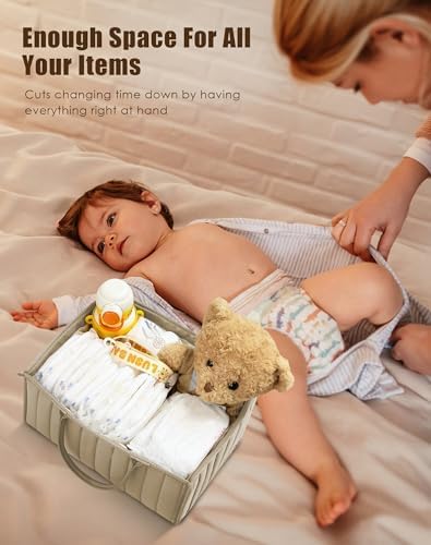 SWEET DOLPHIN 2-Pack Baby Diaper Caddy Organizers, Stylish Storage Baskets - Image 6