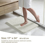 Polyester Bathroom Rug 17"x24" Light Gray, Non-Slip Soft Bath Mat - Image 2