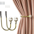 2 Pack Curtain Holdbacks Wall Mounted Curtain Tiebacks Hooks Plastic Pearl U by COCIVIVRE